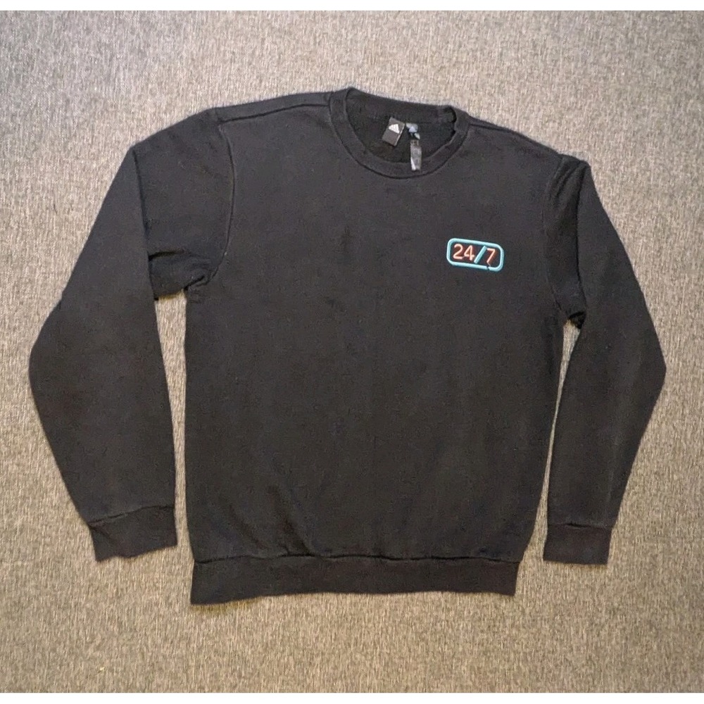 Adidas All Day Crew Black Sweatshirt "All Day I Dream About Sneakers" Sz Medium